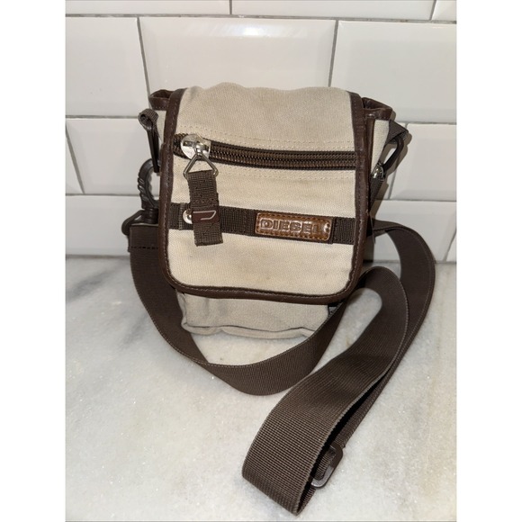 Vintage 90's Diesel spare parts Military Zip Pocket Canvas Bag Y2K StyleGW997